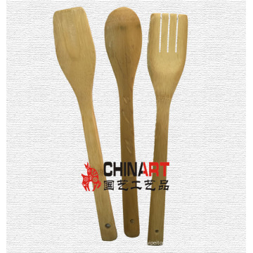 Natureza bambu utensílios de cozinha conjunto (CB02)